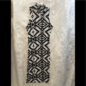 Club L Pullover Sleeveless Black White Maxi Dress